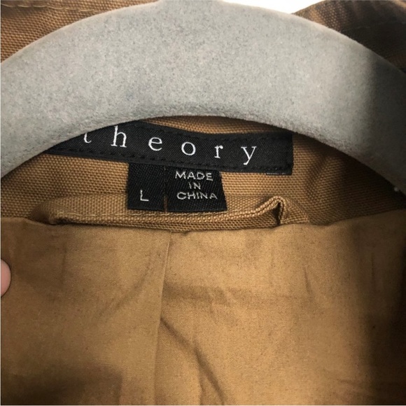 Theory Macaire Belted Leather Waxed Cotton Jacket Size Large - Picture 6 of 7